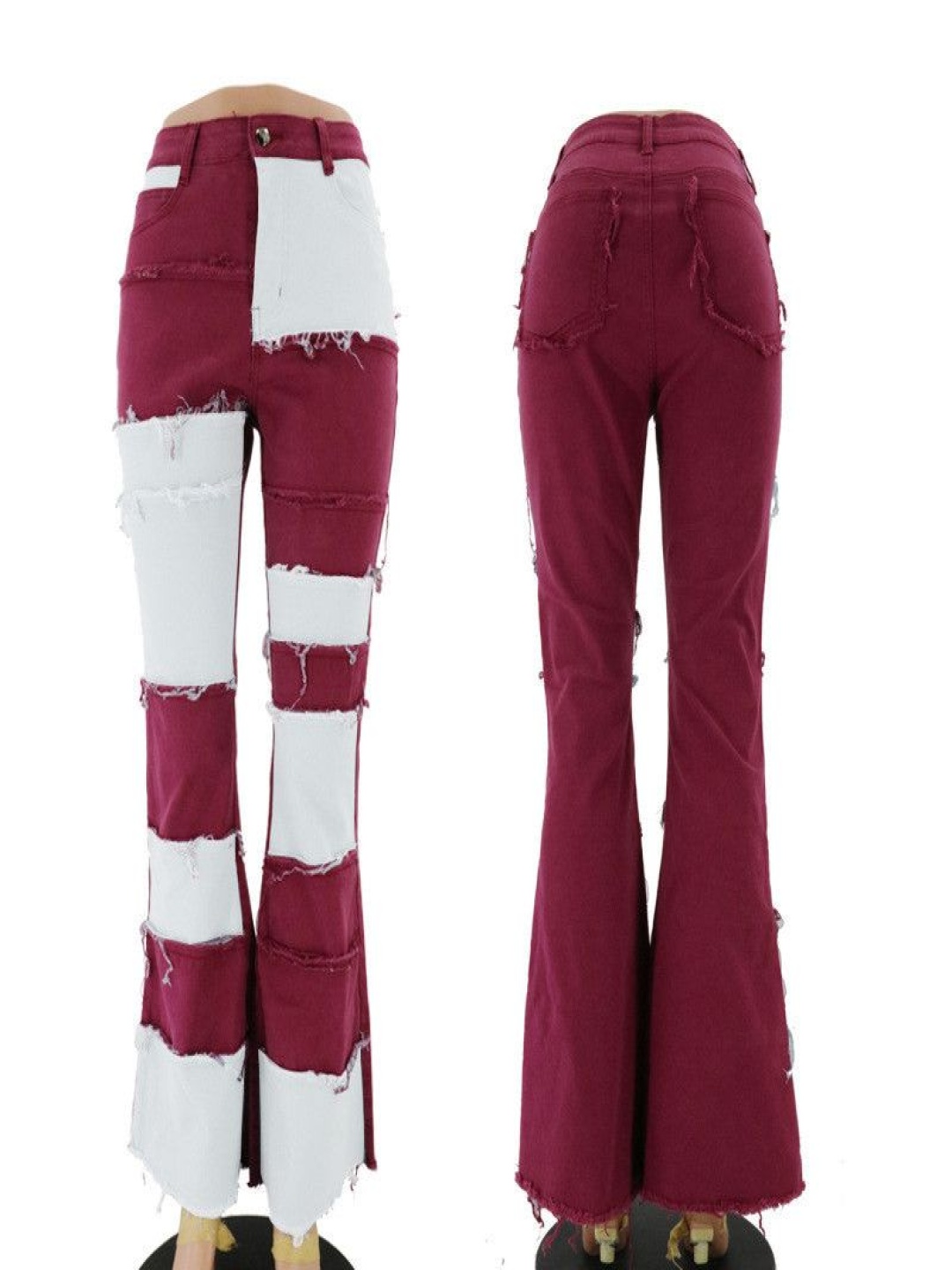 

The Roadster Lifestyle Co Women Cotton Wide Leg Jeans, Red