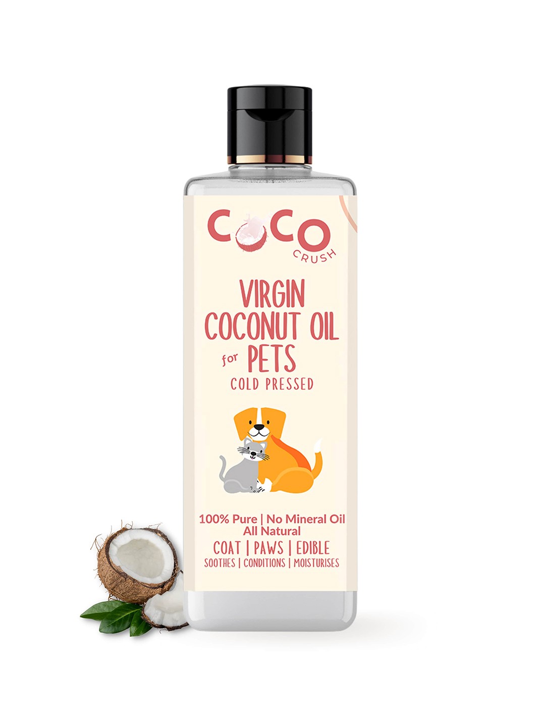 

Coco Crush Pure & Natural Virgin Coconut Oil for Pets- 50 ml, Transparent