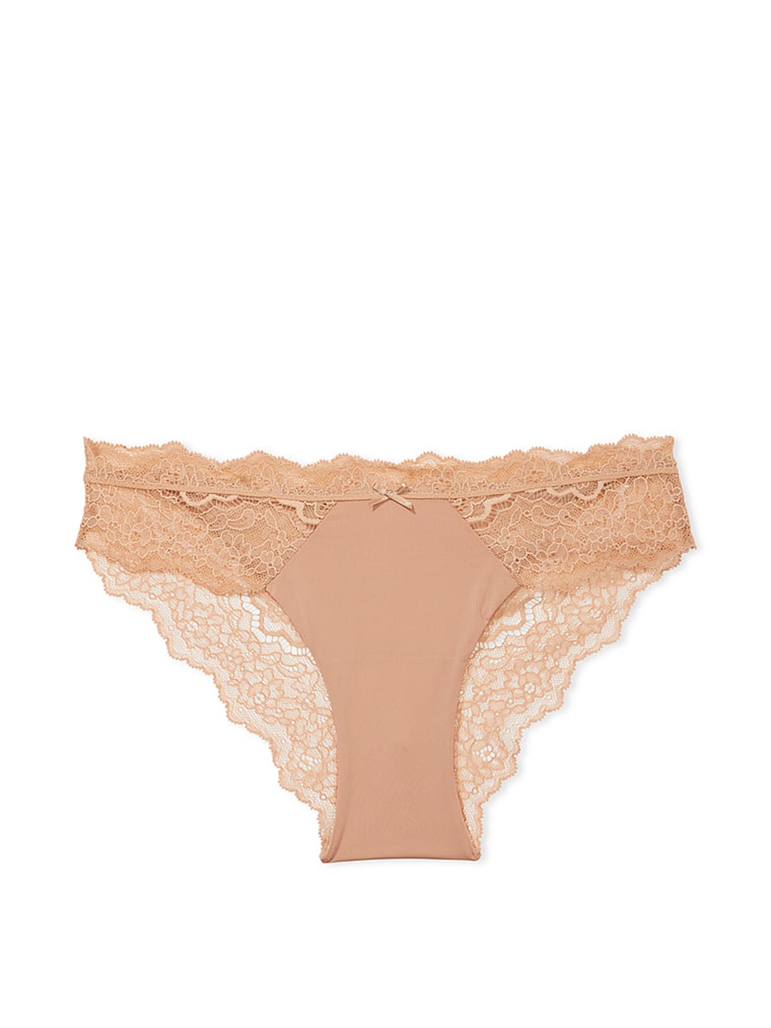 

Victoria's Secret Women Lace Trim Cheekini Bikini Briefs, Beige