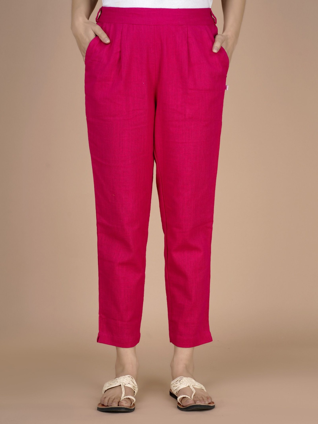 

BAESD Women Pleated Trousers, Pink