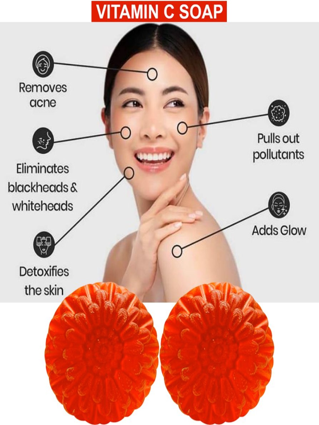 

GROOVY Set Of 2 Vitamin C Soap - 100 g Each, Orange