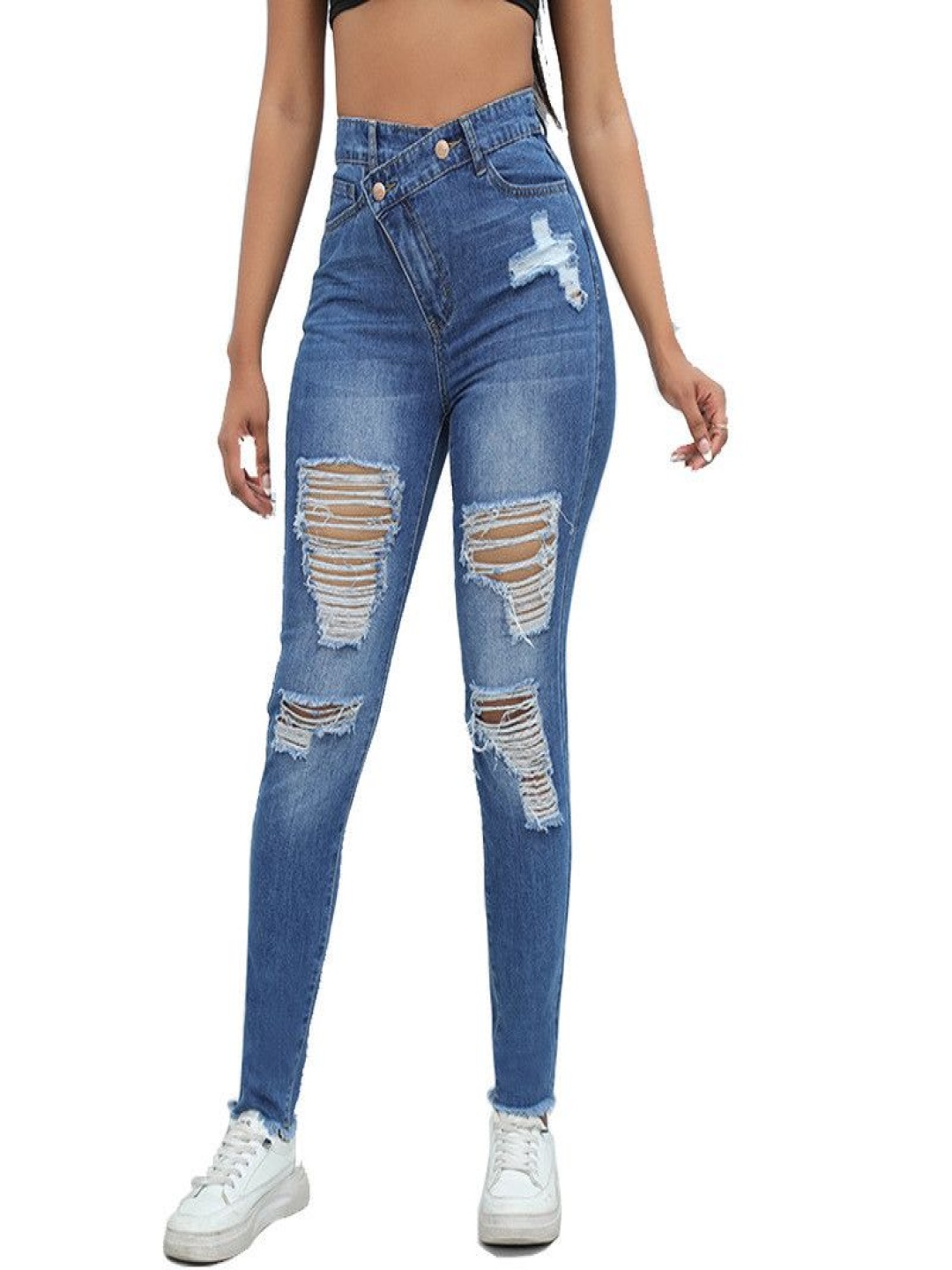 

The Roadster Lifestyle Co Women Cotton Skinny-Fit Jeans, Navy blue