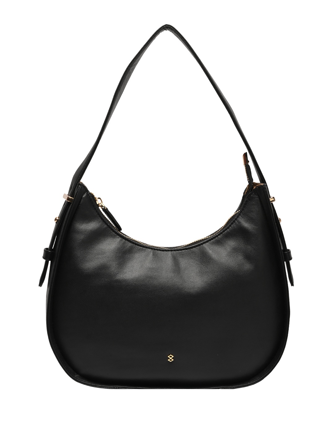 

HORRA PU Structured Hobo Bag, Black