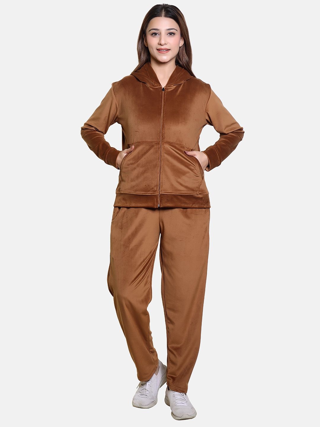

BAESD Hooded Neck Long Sleeves Tracksuit, Brown