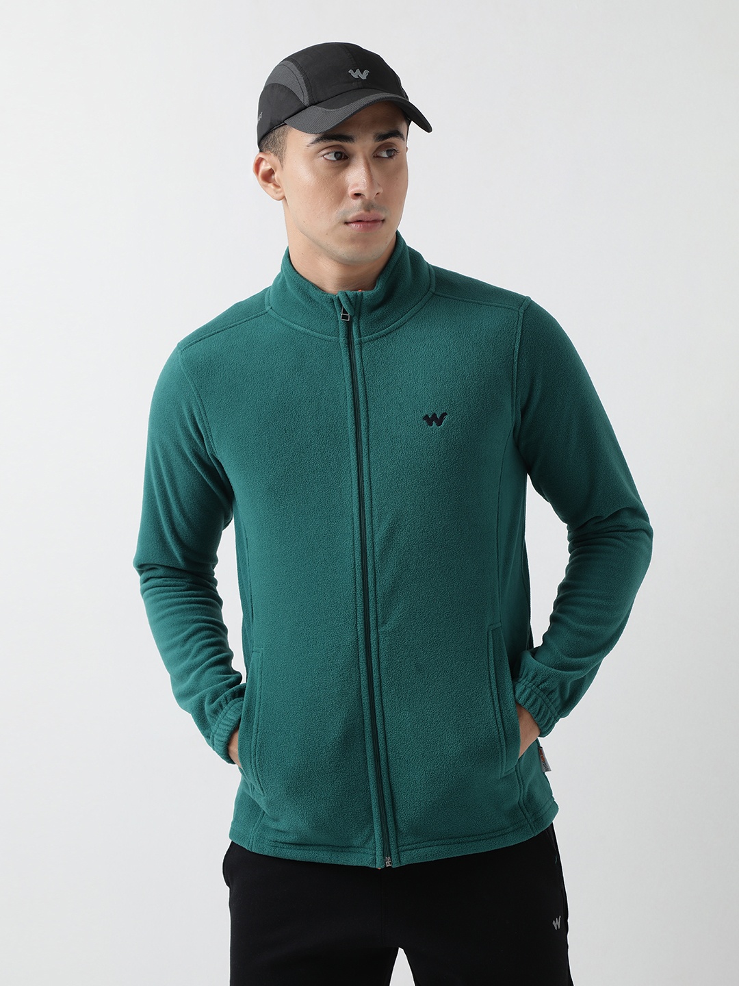 

Wildcraft Men Mock Collar Solid Casual Bomber Lightweight Jacket, Green