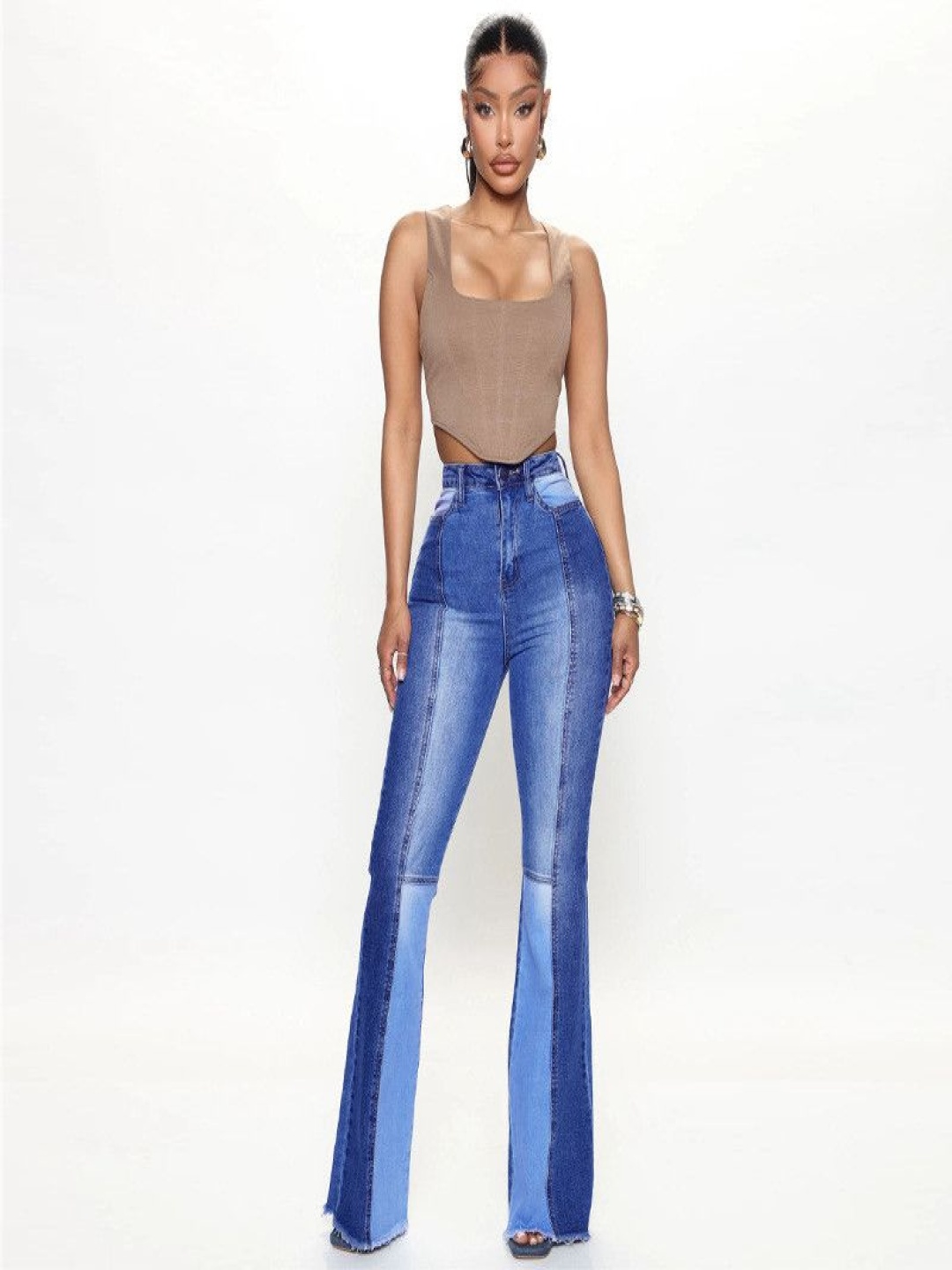 

The Roadster LifestyleCo Cotton Slim-Fit Wide-leg Jeans, Blue