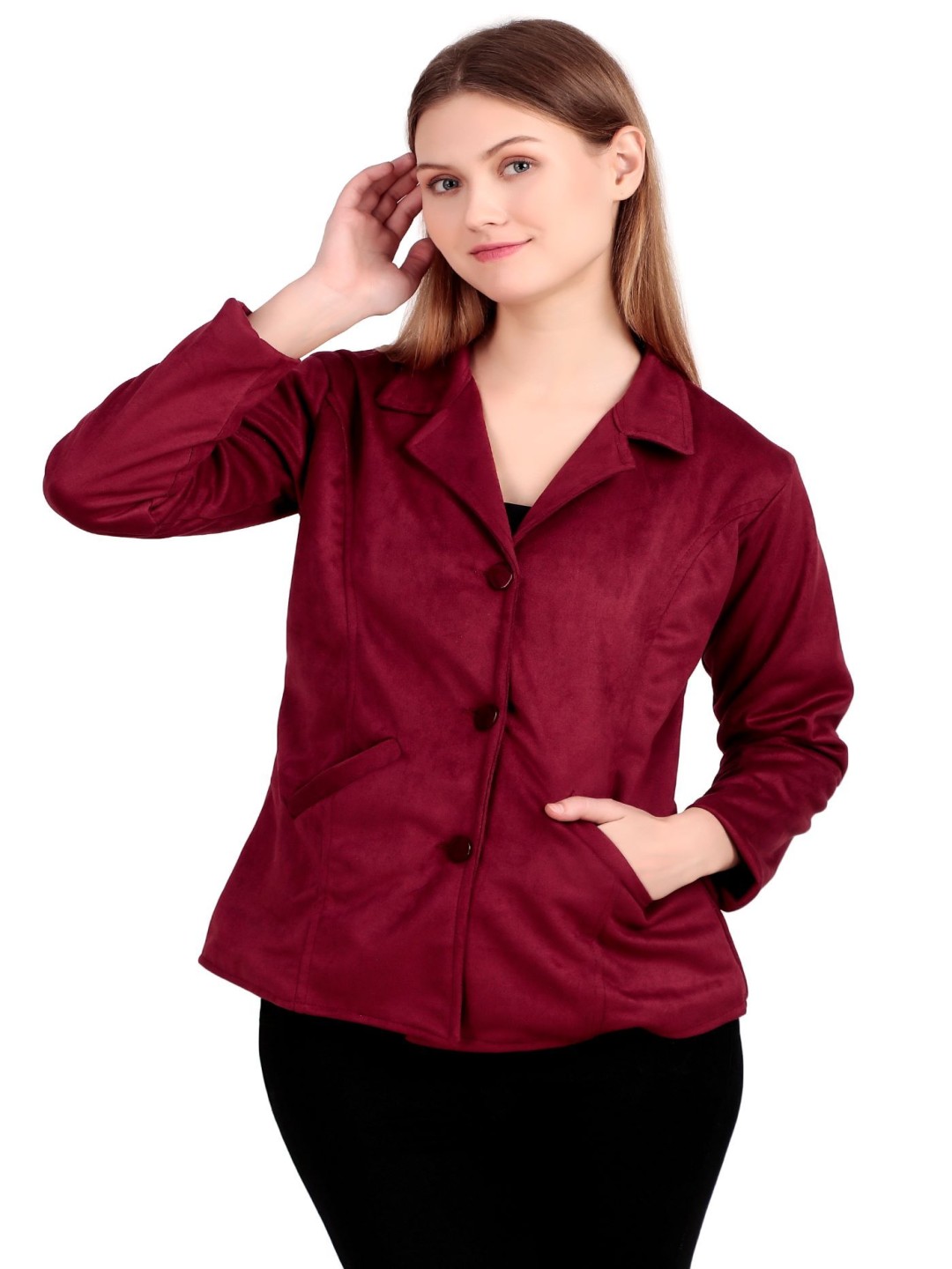 

ORIEX THE ORIGINAL FASHION Girls Single Breasted Notched Lapel Blazer, Maroon