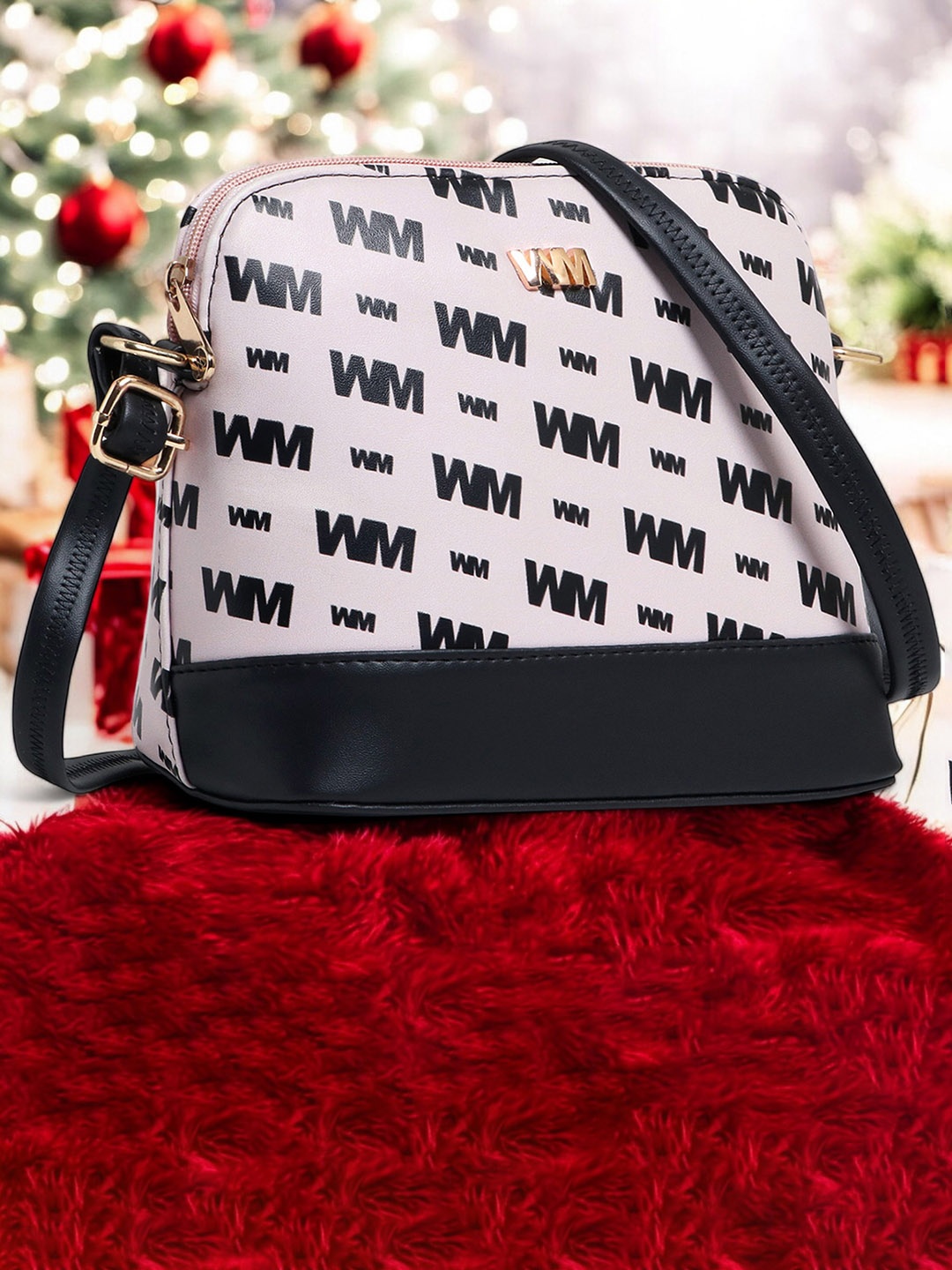 

WOMEN MARKS Women Typography Printed Crossbody Sling Bag, White