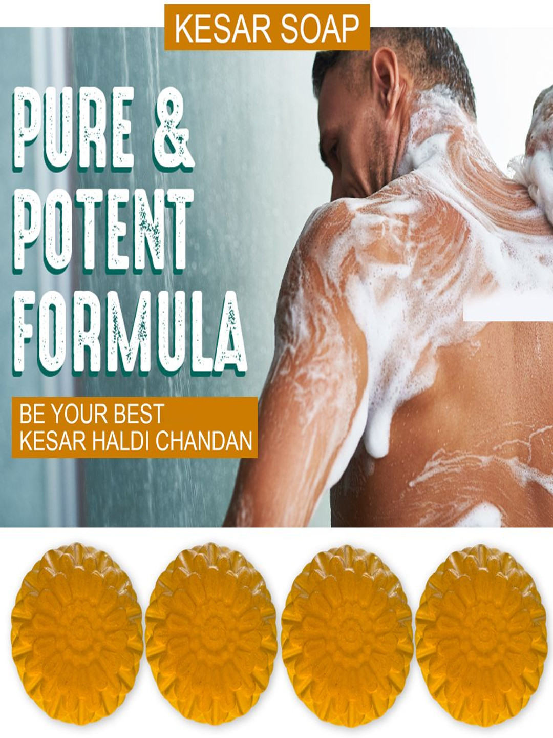 

GROOVY Set Of 4 Lemon Twist Kesar Bath Bar - 100 g Each, Yellow