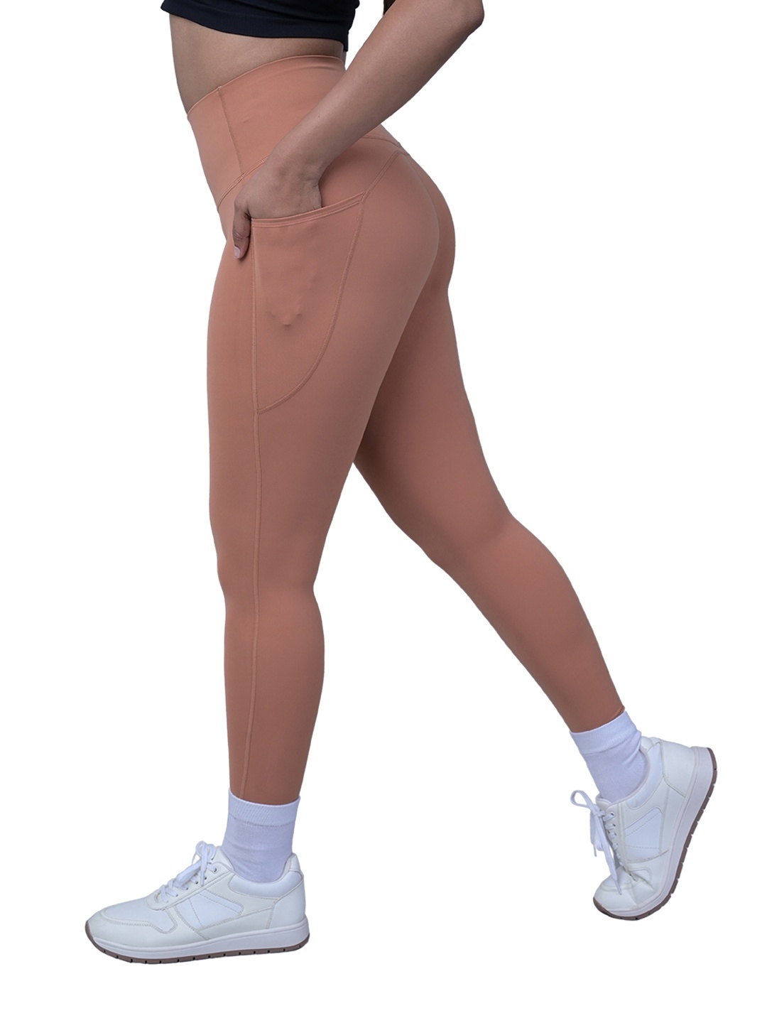 

Yoginis Activewear Women FitPouch Tights, Peach