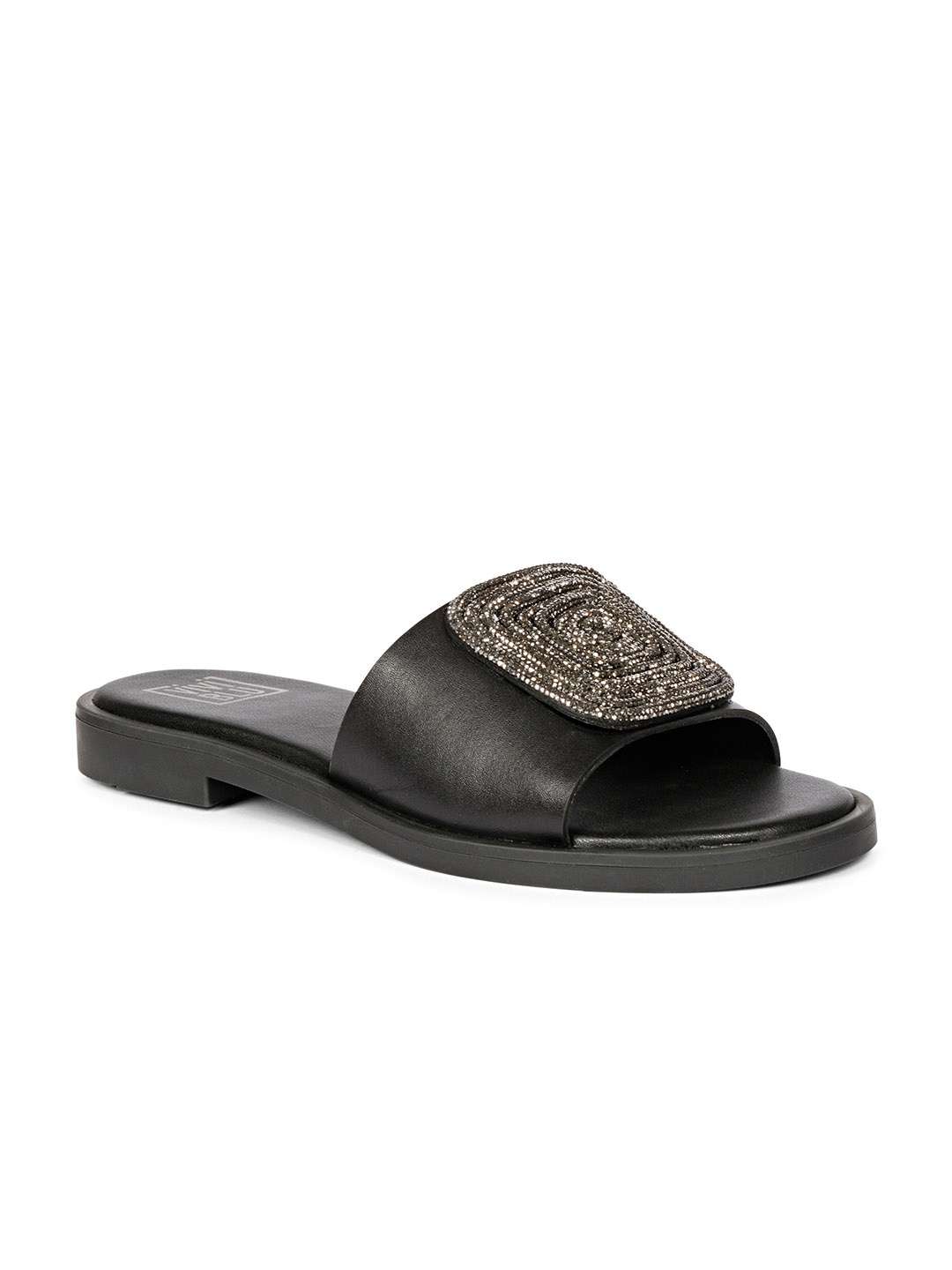 

Viviblu Women Embellished Open Toe Flats, Black