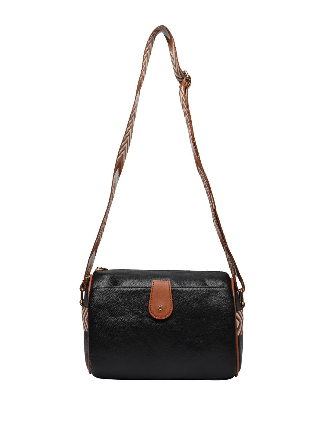 

HORRA PU Structured Sling Bag with Tasselled, Black