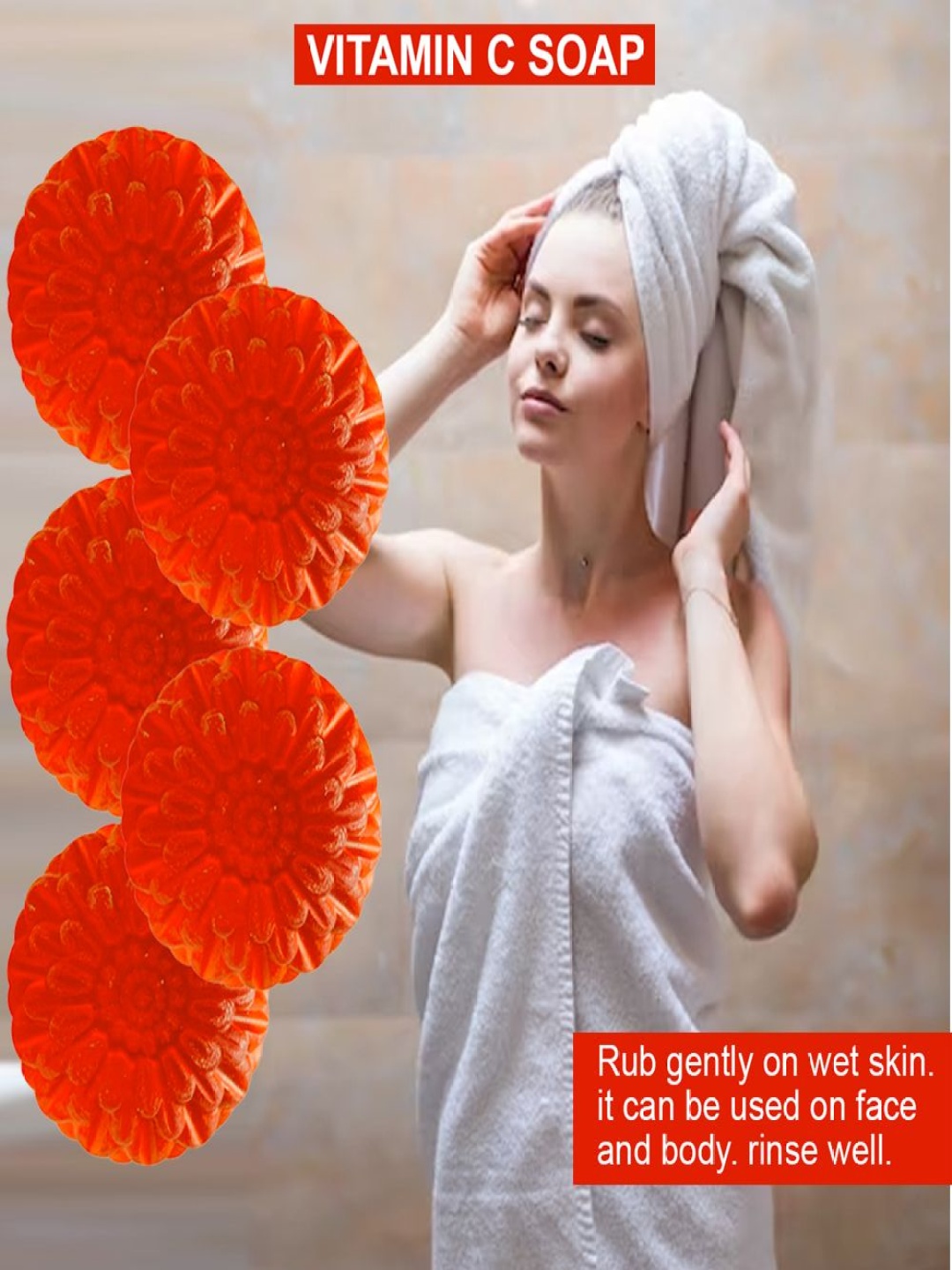 

GROOVY Set Of 5 Apple Aura Vitamin C Bath Soap - 100 g Each, Red