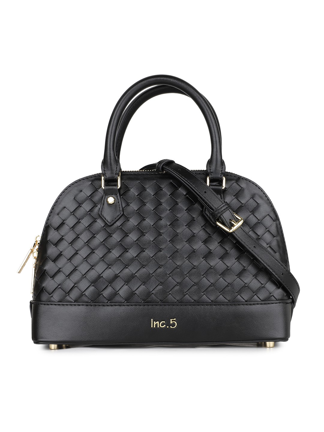 

Inc 5 Women Textured Structured Handheld Bag, Black