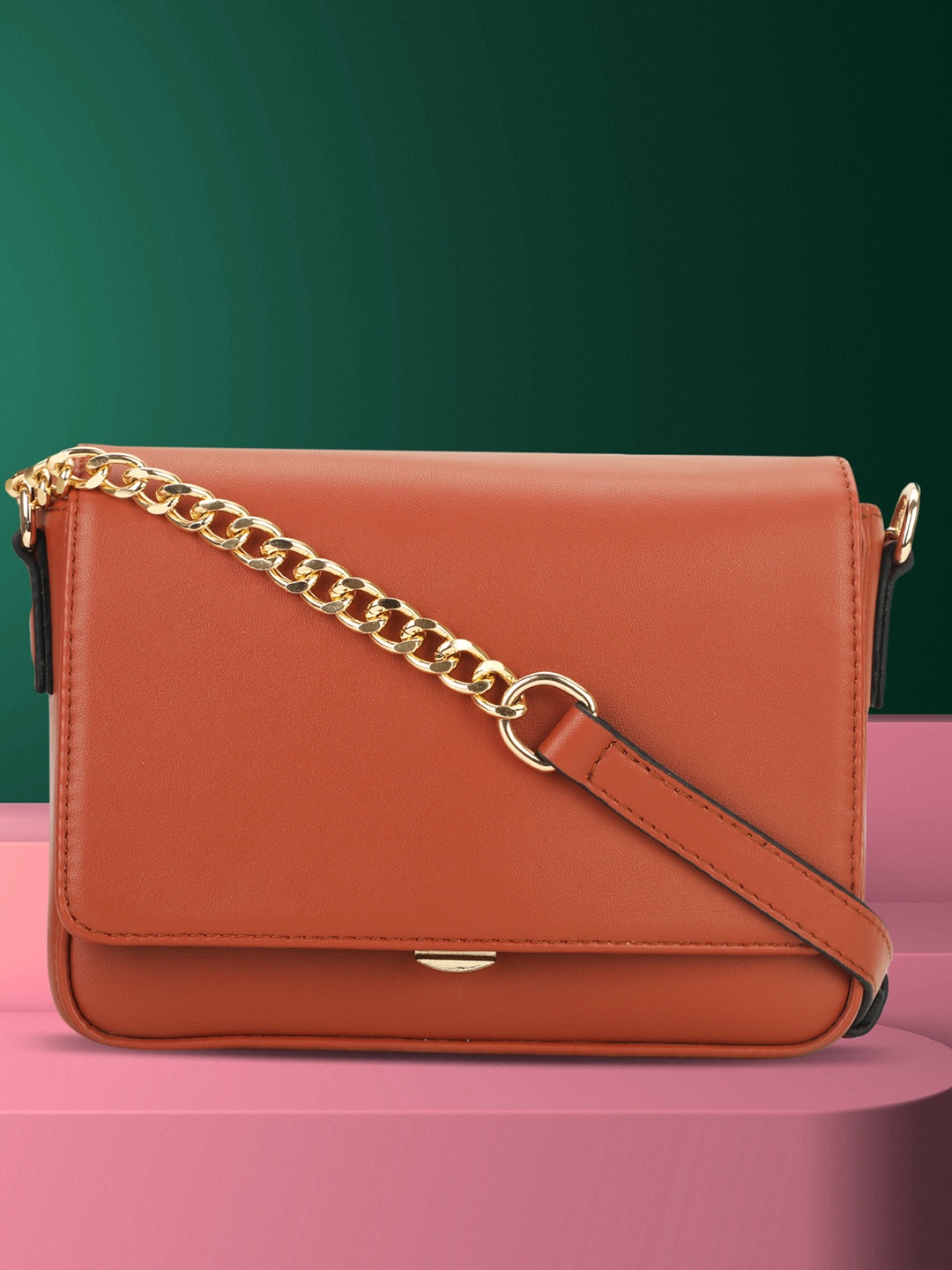 

Marie Claire Women Solid Crossbody Sling Bag, Rust