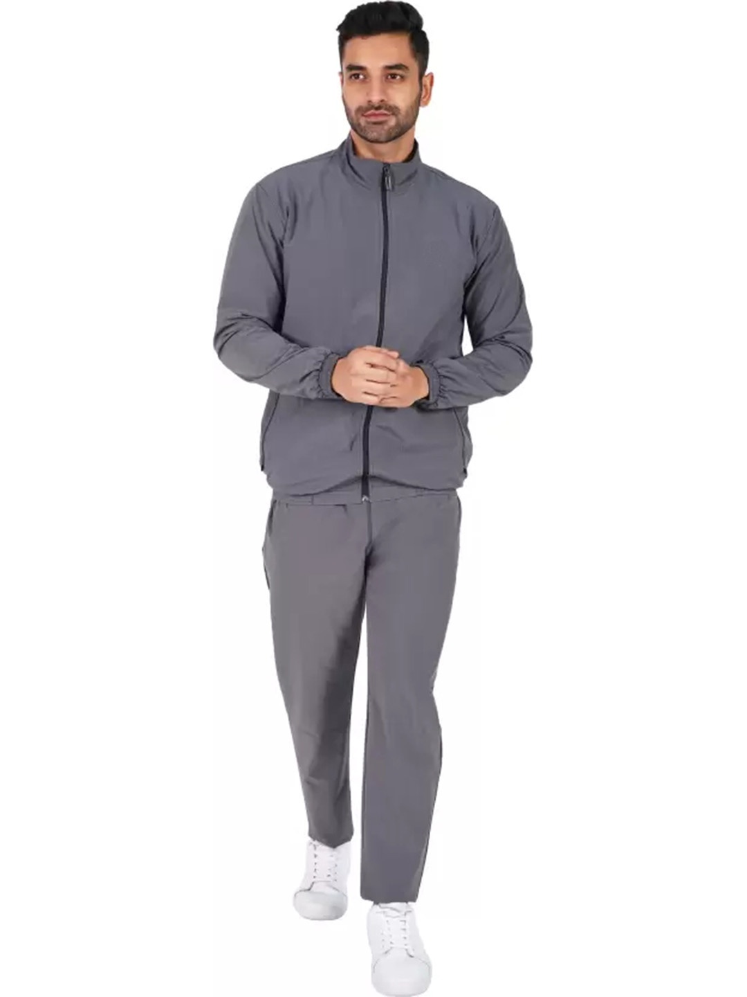 

Apraa & Parma Men Mock Collar Tracksuits, Grey
