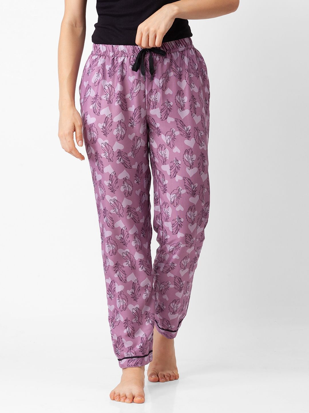 

NOIRA Women Pack Of 2 Printed Lounge Pants, Purple