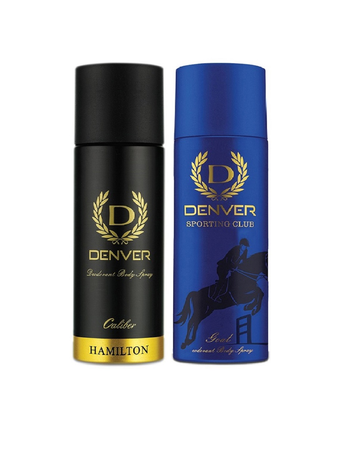 

Denver Men Set of Caliber & Goal Deodorant Body Sprays - 200ml Each, Black