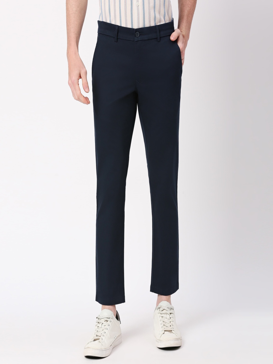 

Basics Men Tapered Fit Formal Trouser, Navy blue