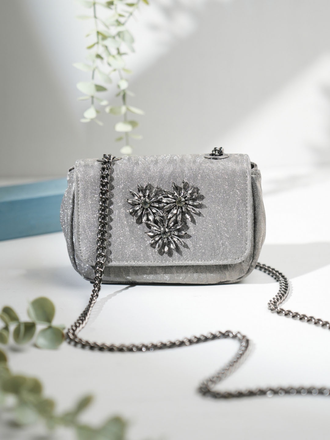 

Inc 5 Women Embellished Crossbody Sling Bag, Grey