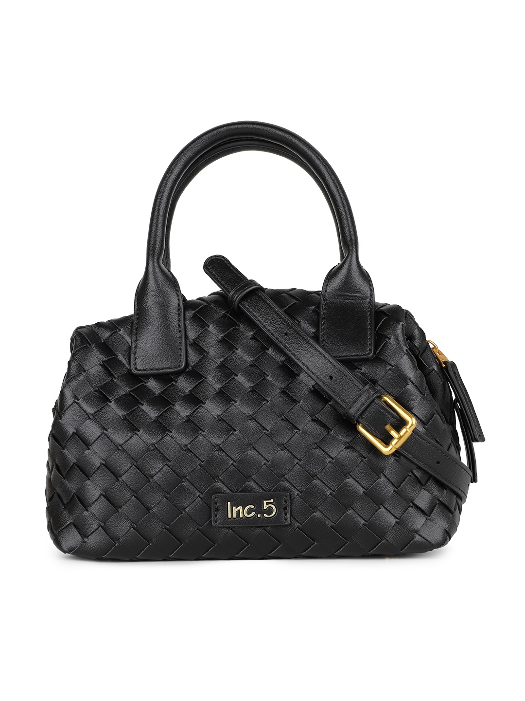 

Inc 5 Women Textured Structured Handheld Bag, Black