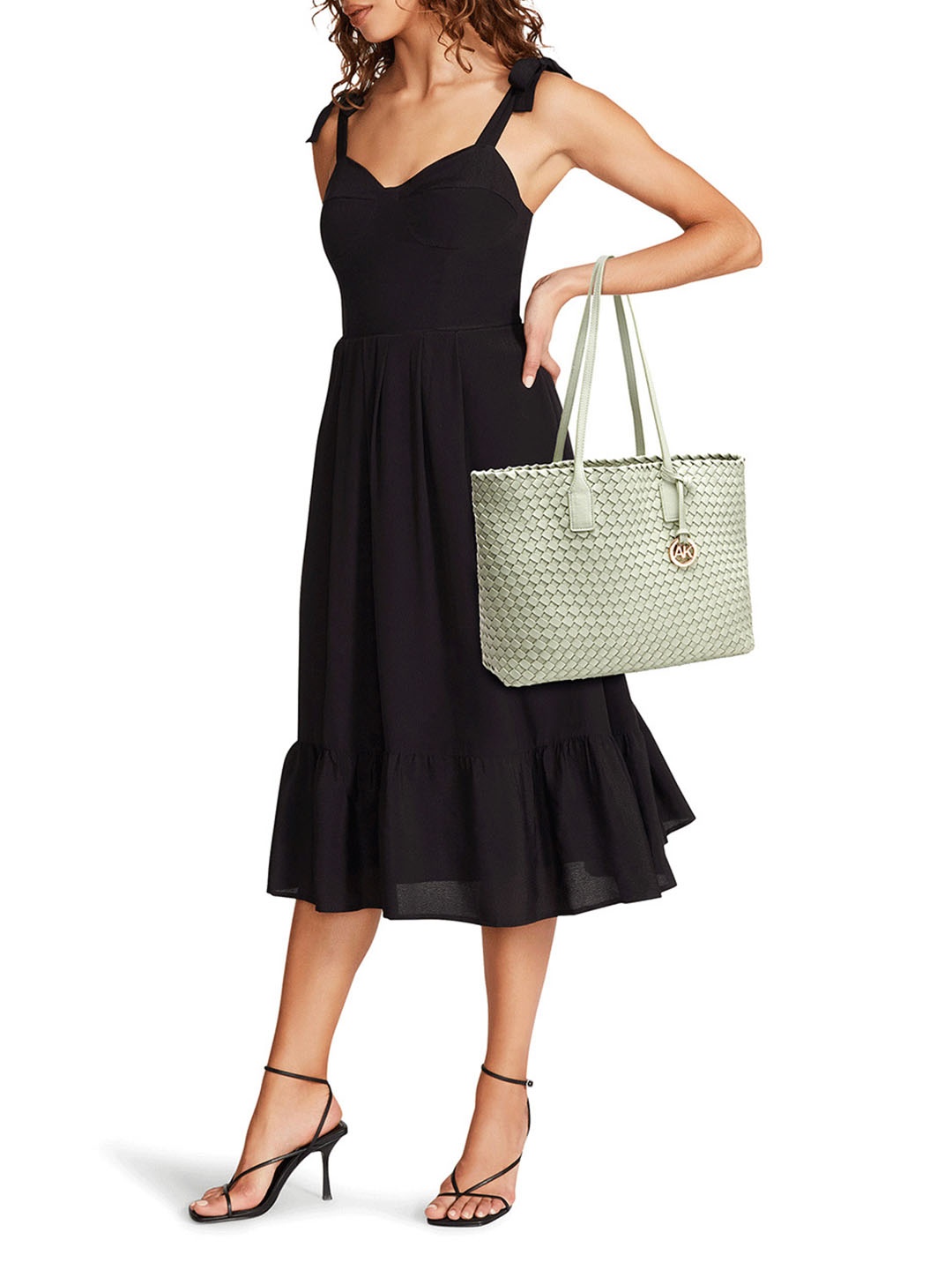 

ANNE KLEIN Women Oversized Shopper Textured Tote Bag, Green