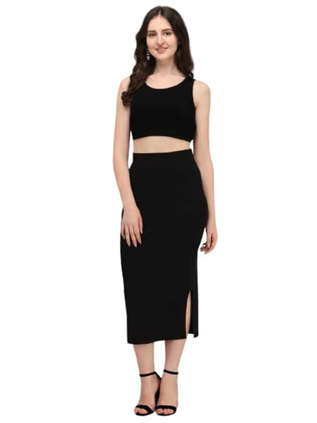 

Femvy Pencil Midi Skirts, Black