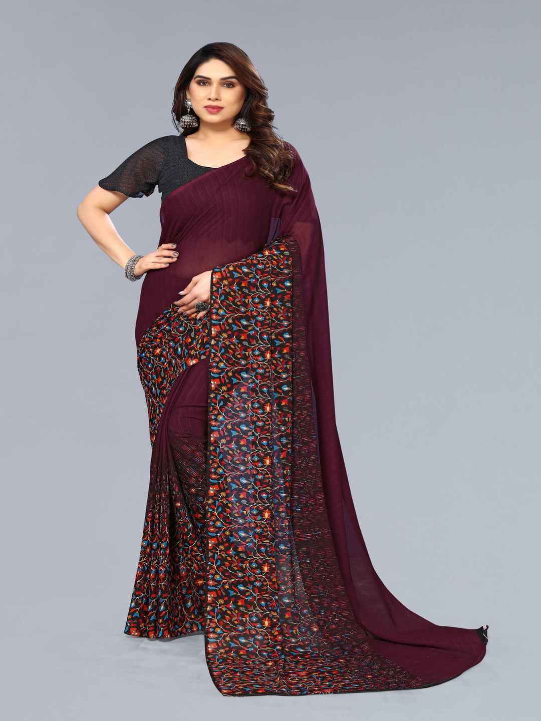 

ANAND SAREES Floral Printed, Yellow
