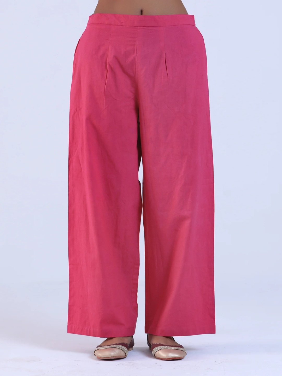 

TJORI Women Pleated Trousers, Pink