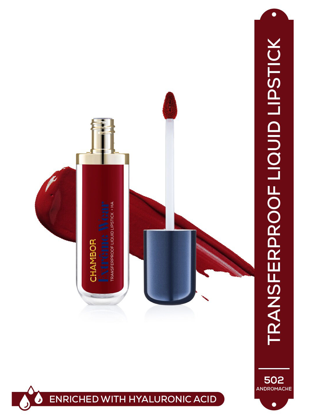 

Chambor Extreme Wear Transferproof Liquid Lipstick with Hyaluron Acid 6ml - Andromache 502, Red
