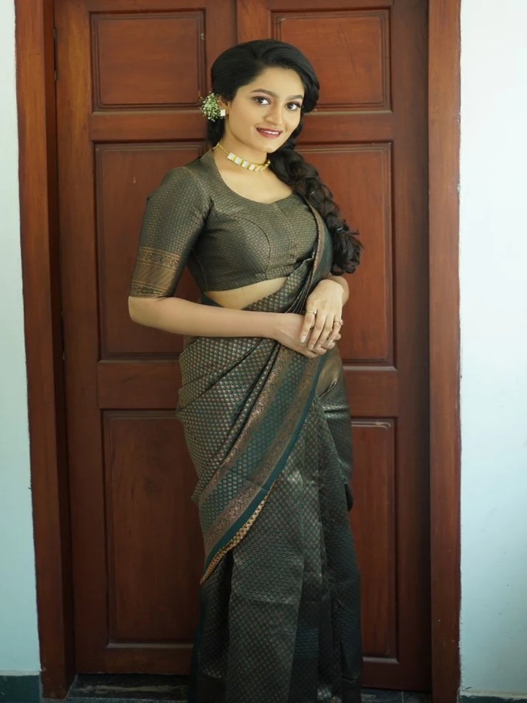 

S.K.C Woven Design Zari Banarasi Saree, Green