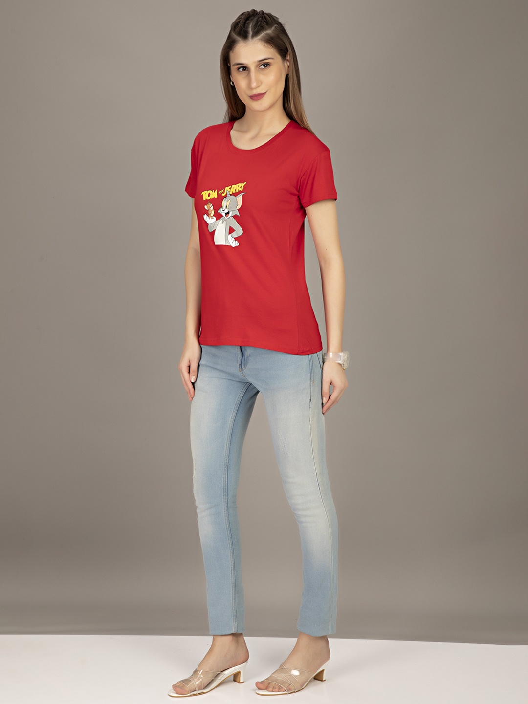 

STHULAS Printed Pure Cotton T-Shirt, Red