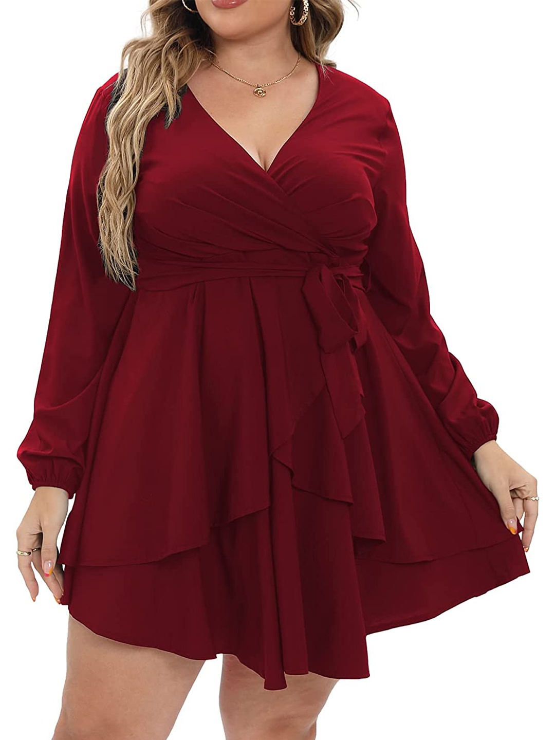 

Samsara Couture Fit & Flare Mini Dress, Burgundy