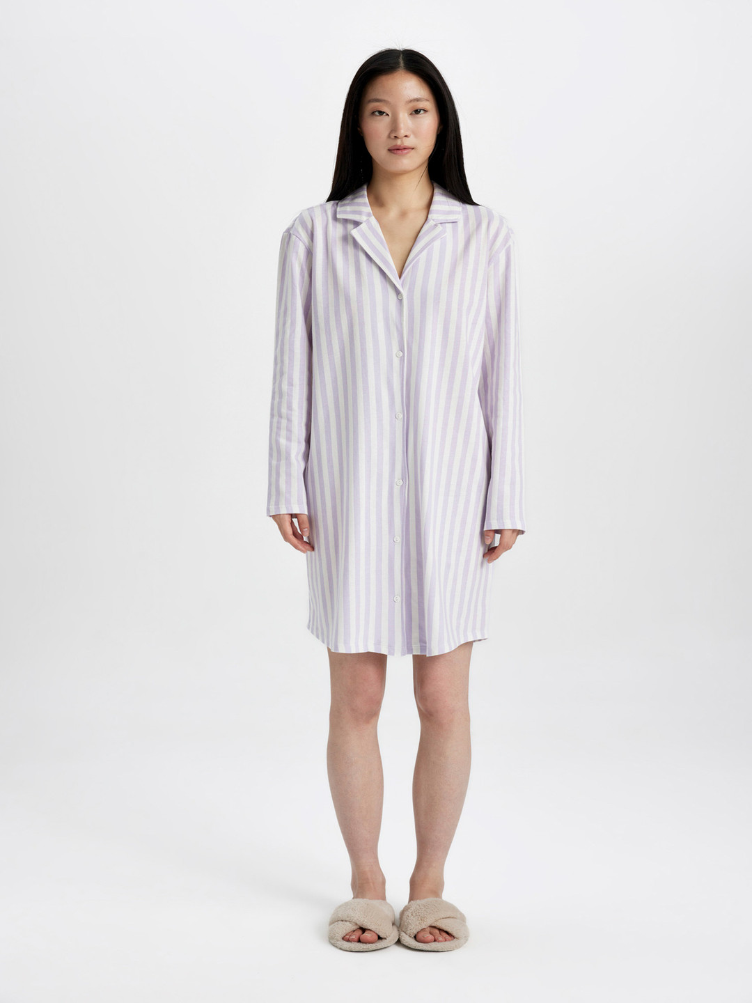 

DeFacto Women Striped Shirt Dress, White