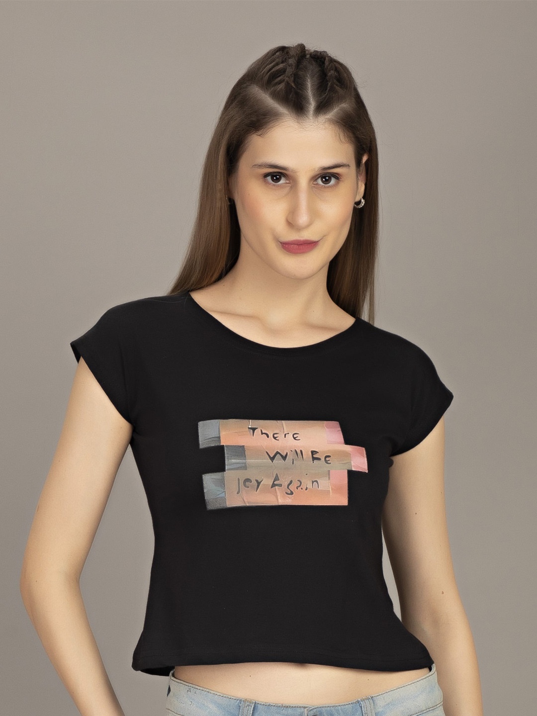 

STHULAS Printed Cotton T-shirt, Black