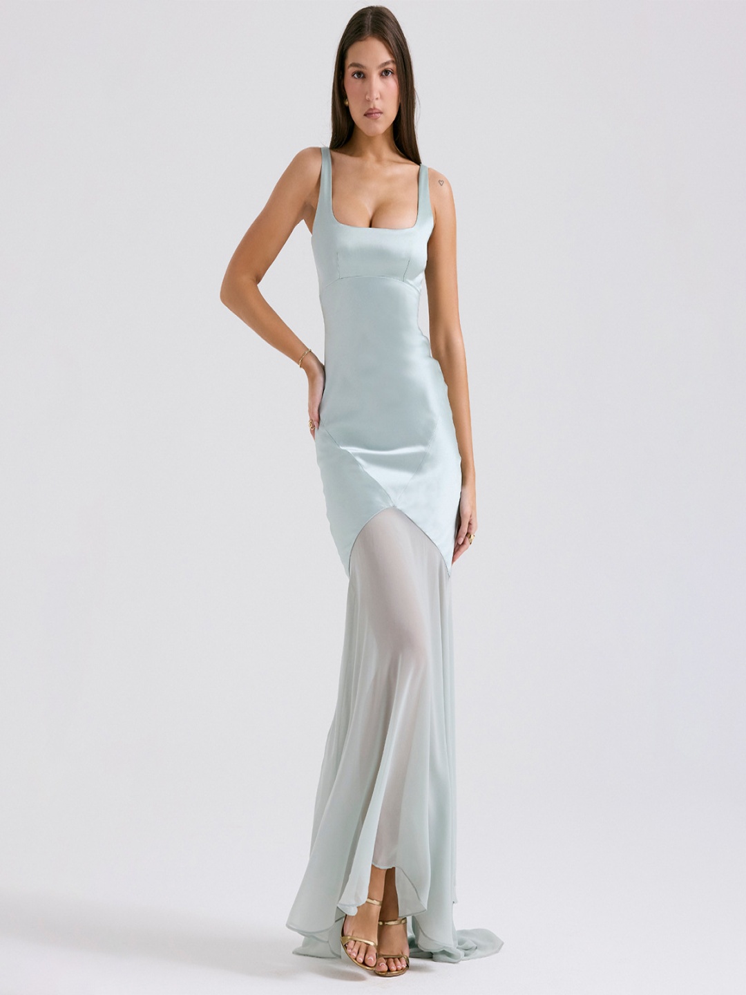 

bebe Shoulder Straps Maxi Dress, Blue