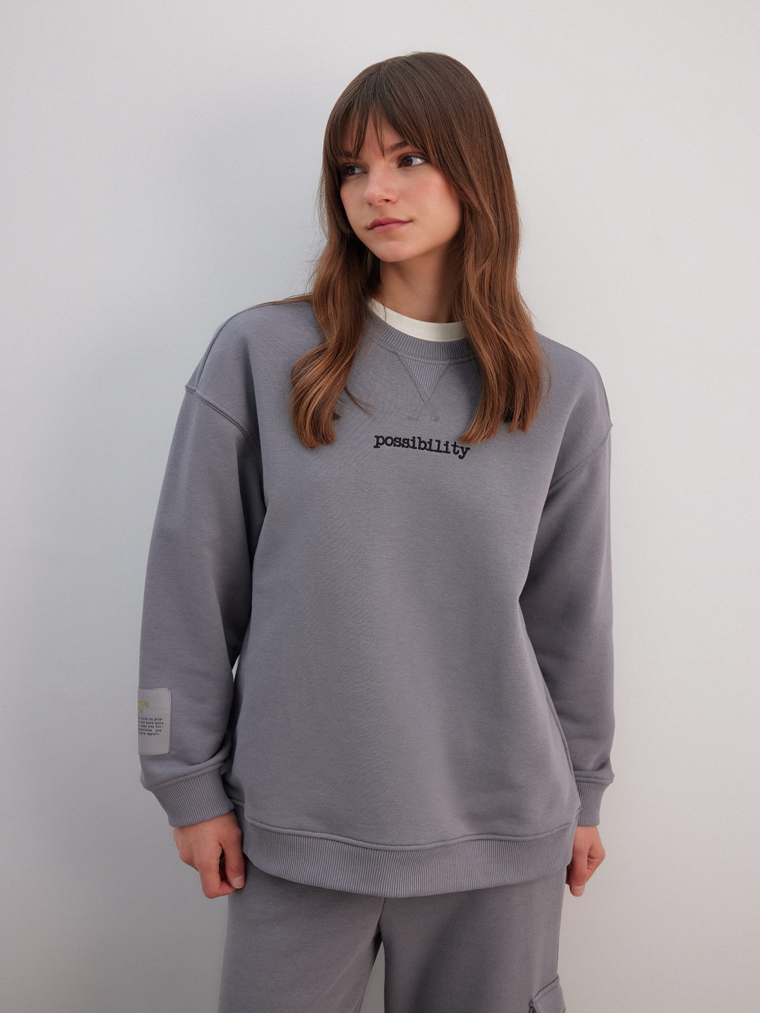 

DeFacto Round Neck Sweatshirt, Grey