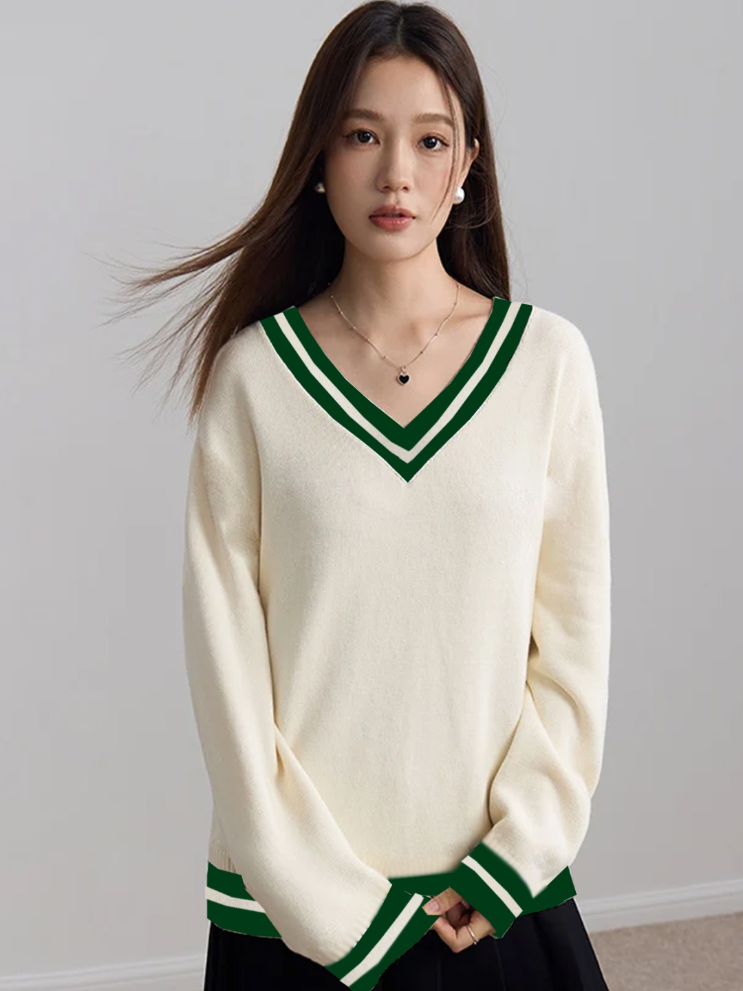 

CLAFOUTIS Women Colourblocked Mandarin Collar Raw Edge T-shirt, White