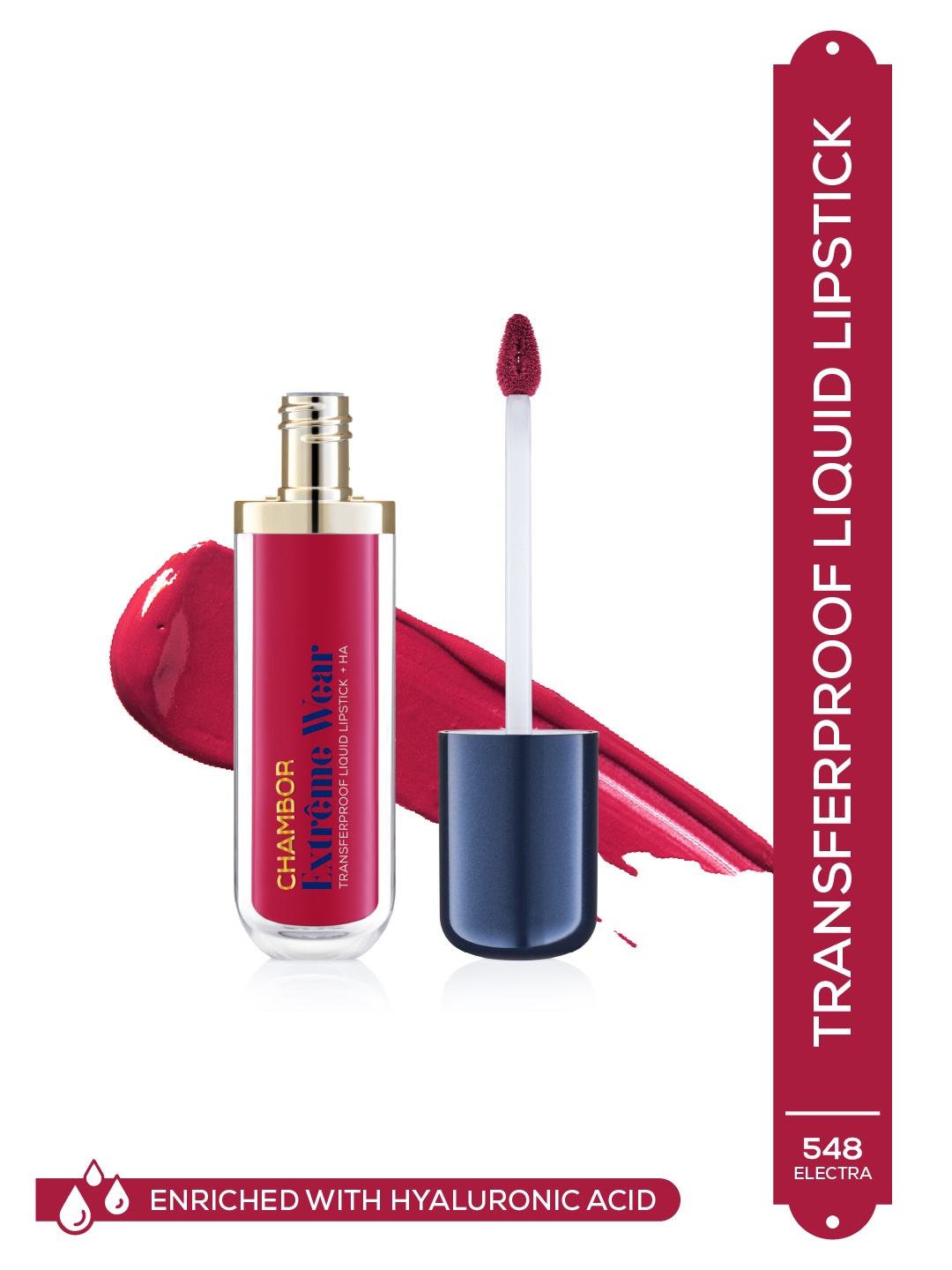 

Chambor Extreme Wear Transferproof Liquid Lipstick with Hyaluronic Acid 6ml - Artemis 541, Pink