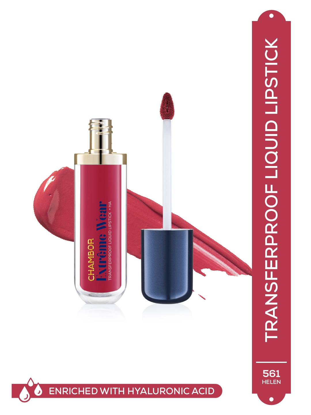 

Chambor Extreme Wear Transferproof Liquid Lipstick with Hyaluronic Acid 6ml - Helen 561, Red