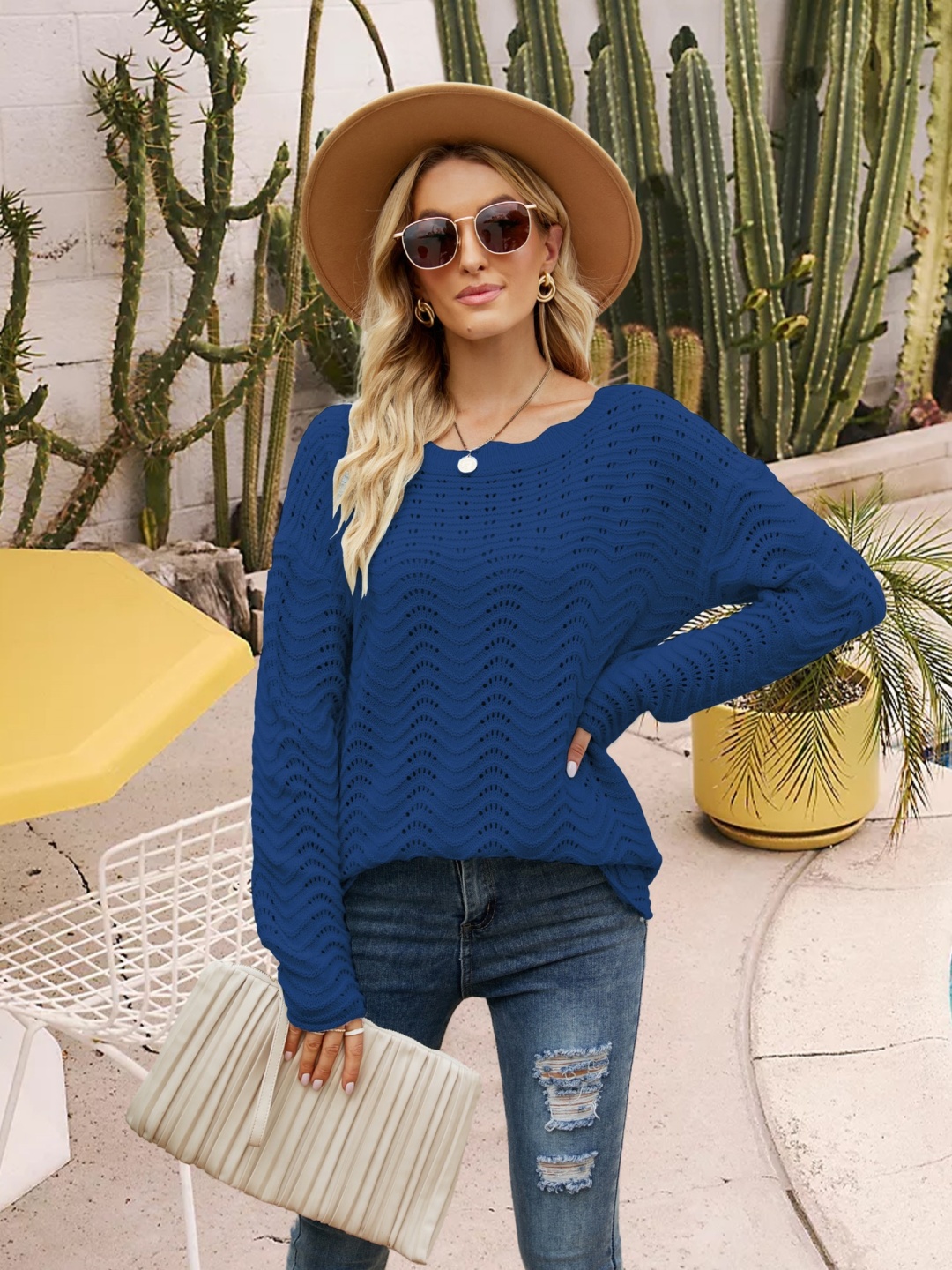 

StyleCast Women Round Neck Pullover, Navy blue