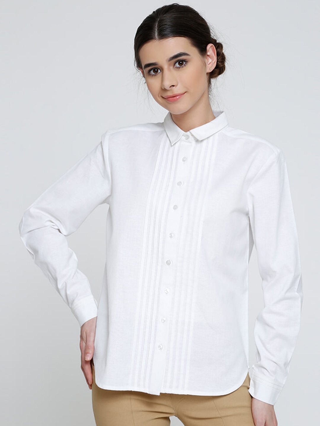 

SALT ATTIRE Women Modern Opaque Formal Shirt, White