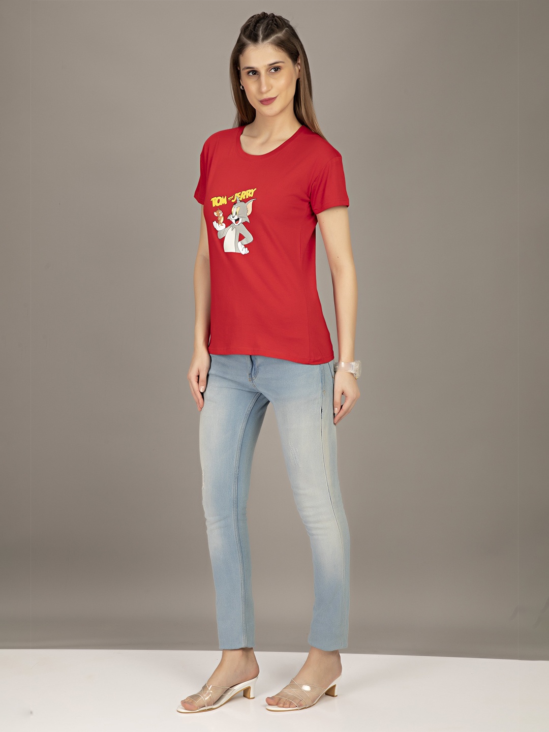 

STHULAS Printed Pure Cotton T-Shirt, Red