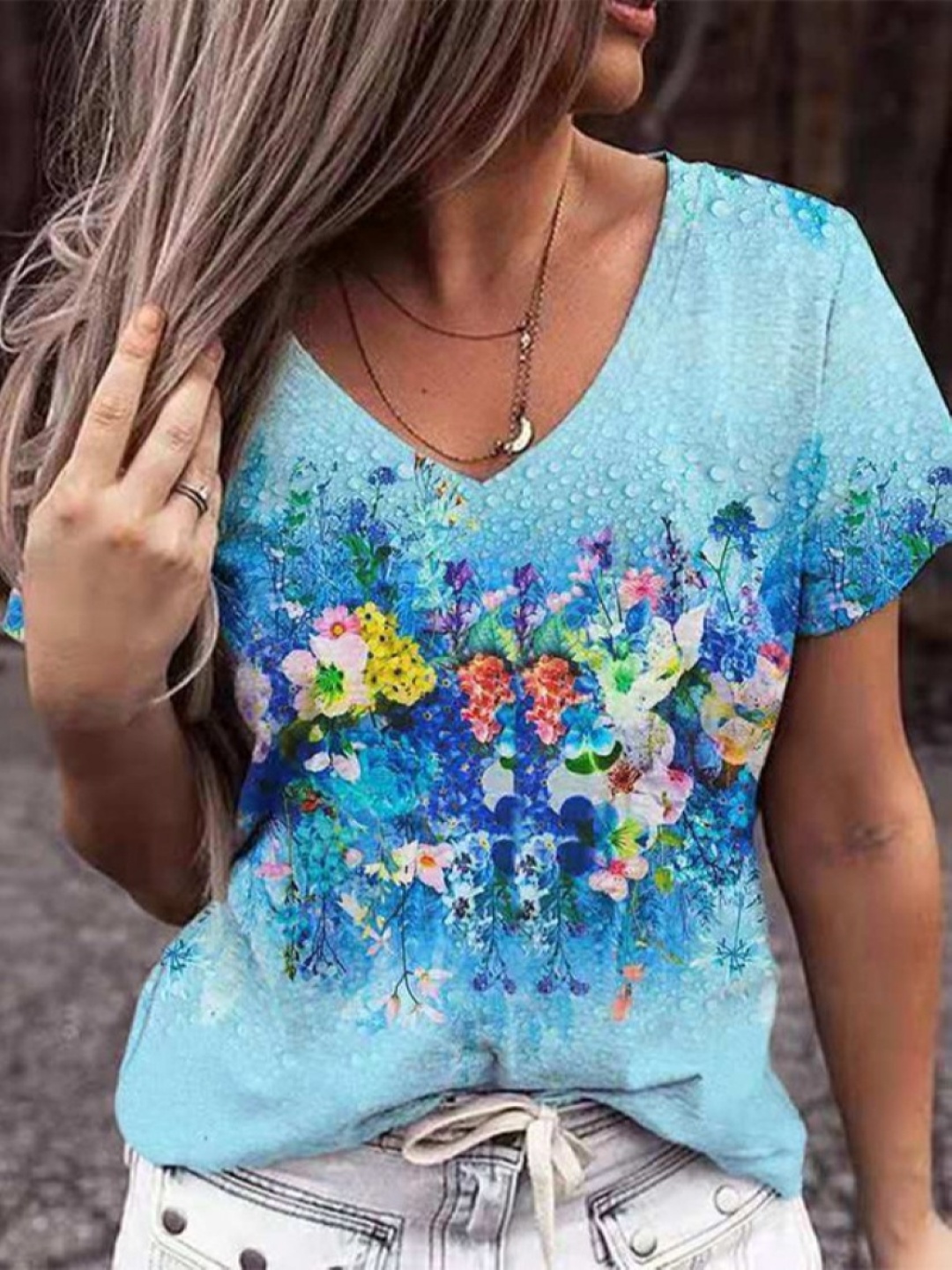 

StyleCast Floral Print Top, Blue