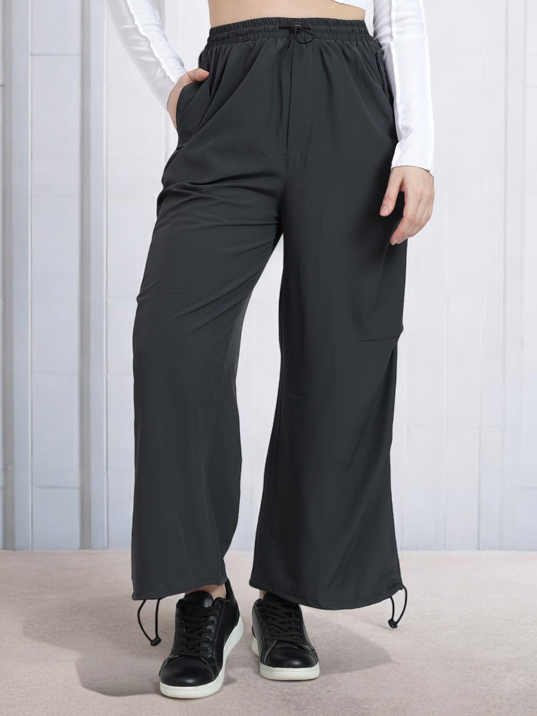 

TABADTOD Women Relaxed Loose Fit Easy Wash Cargos Trousers, Grey