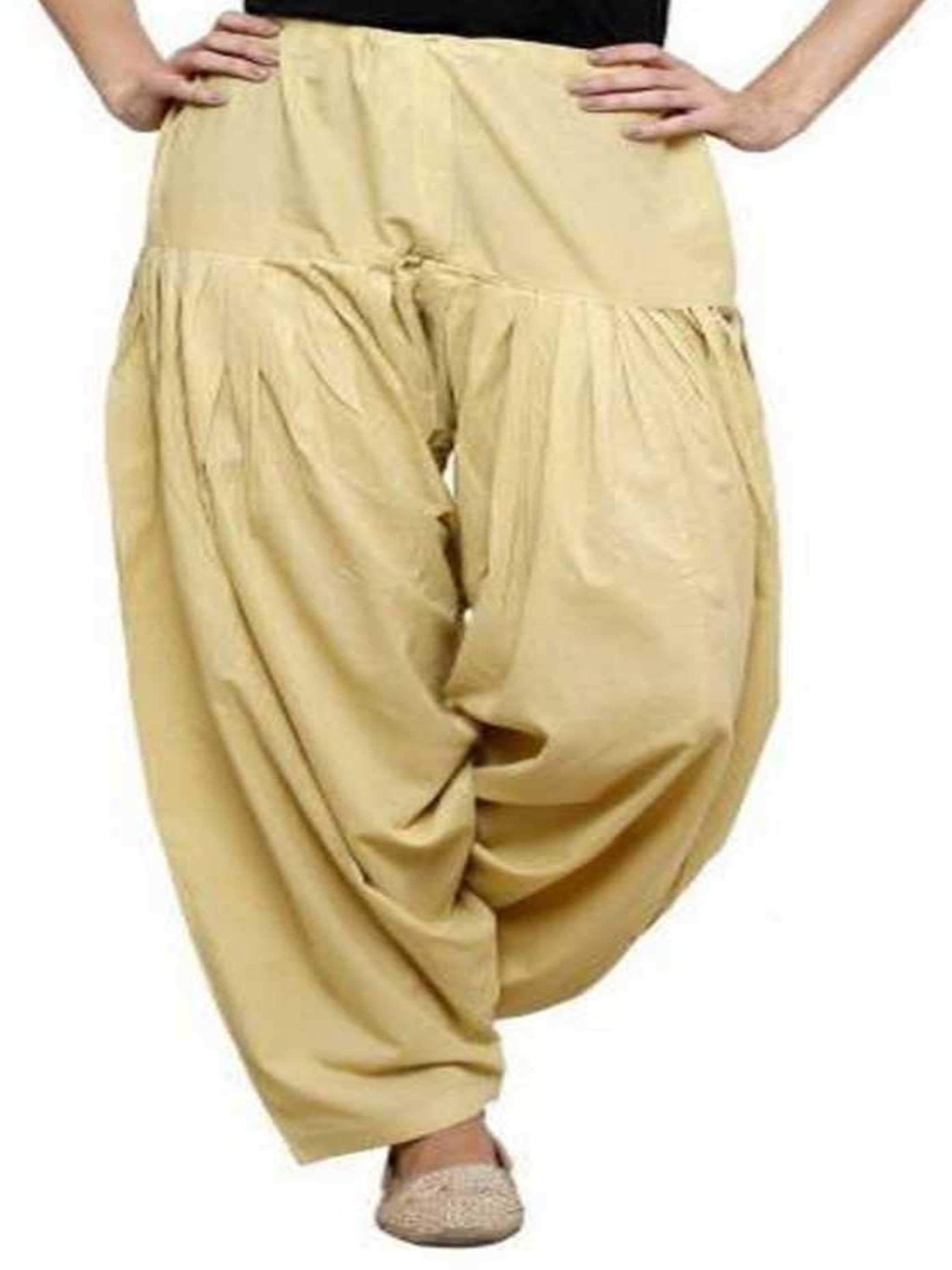 

IMAGO Women Solid Mid-Rise Loose Fit Cotton Salwar, Beige