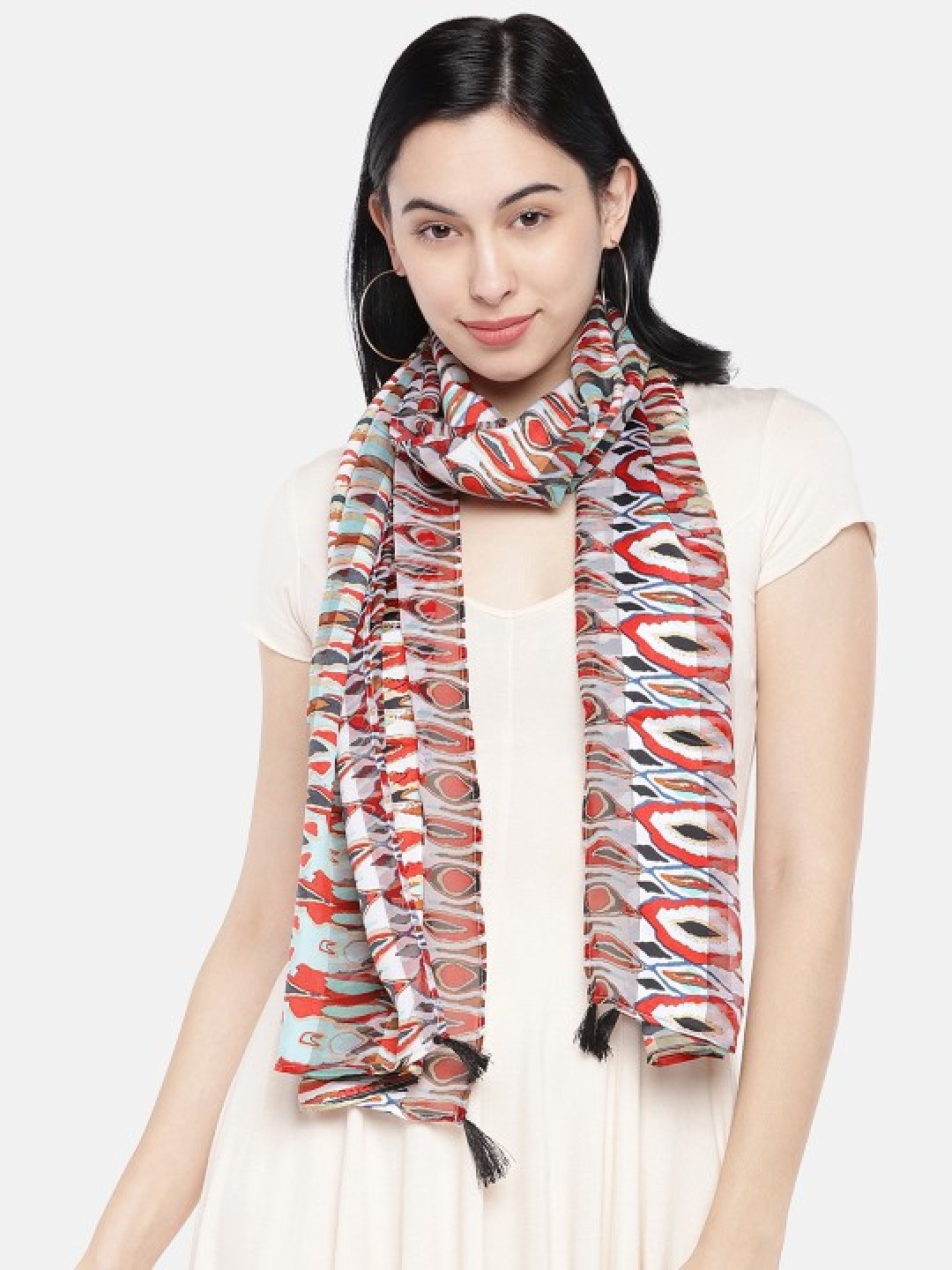 

shiloh Women Printed Scarf, Red