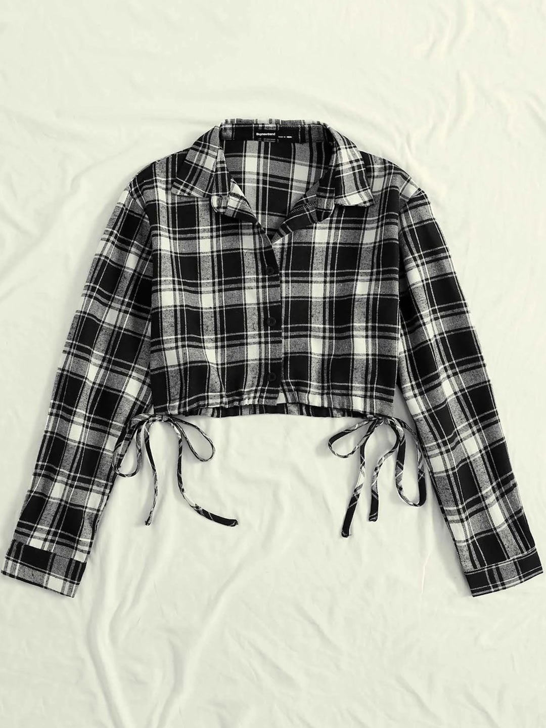 

BUY NEW TREND Women Standard Tartan Checks Opaque Checked Casual Shirt, Black