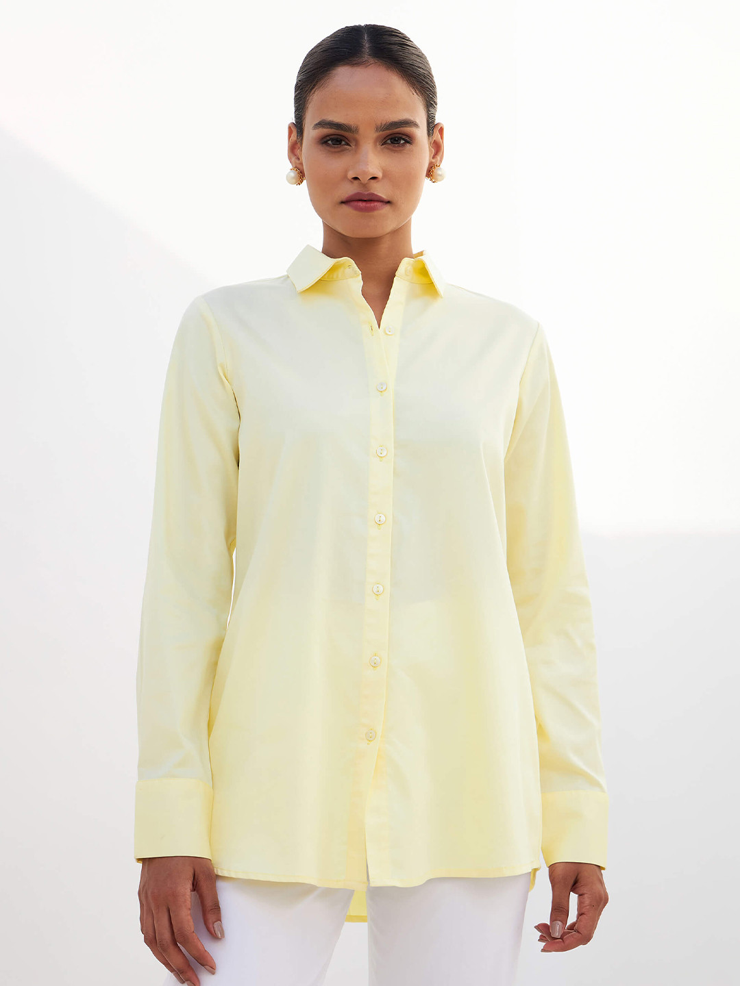 

SALT ATTIRE Women Modern Opaque Formal Shirt, Yellow
