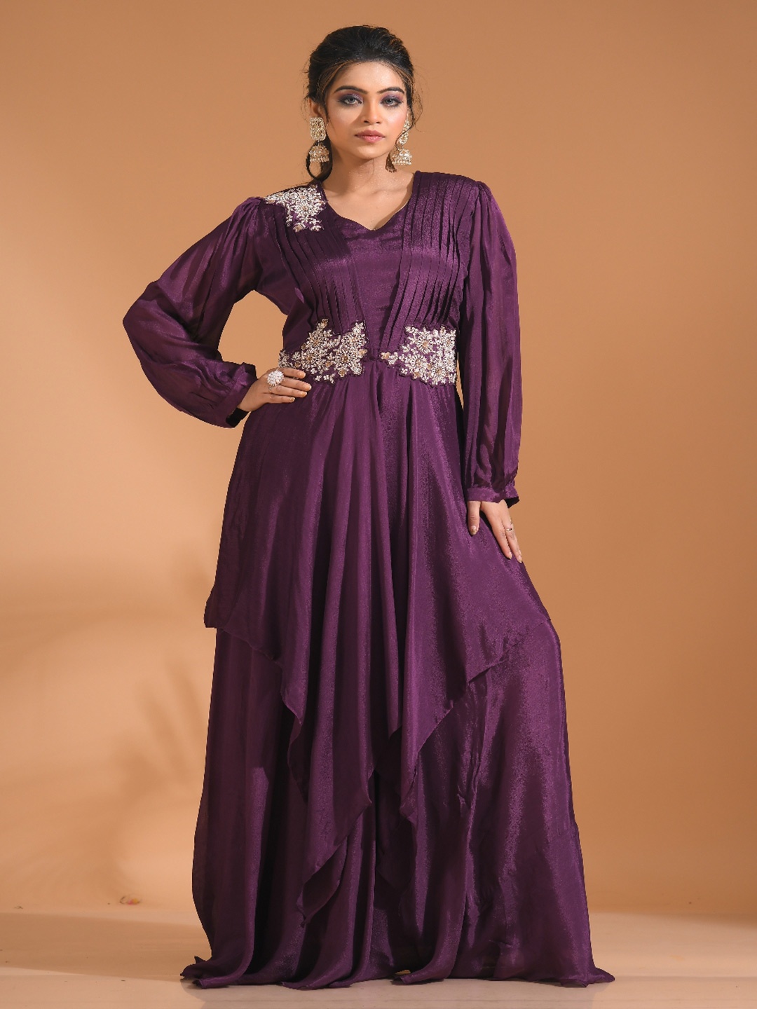 

Morchari Embroidered Maxi Gown, Purple